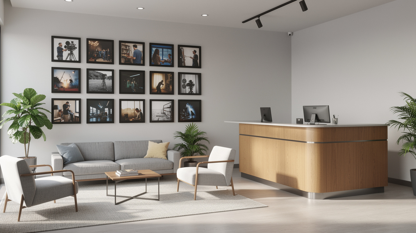 Reception area of a film production studio