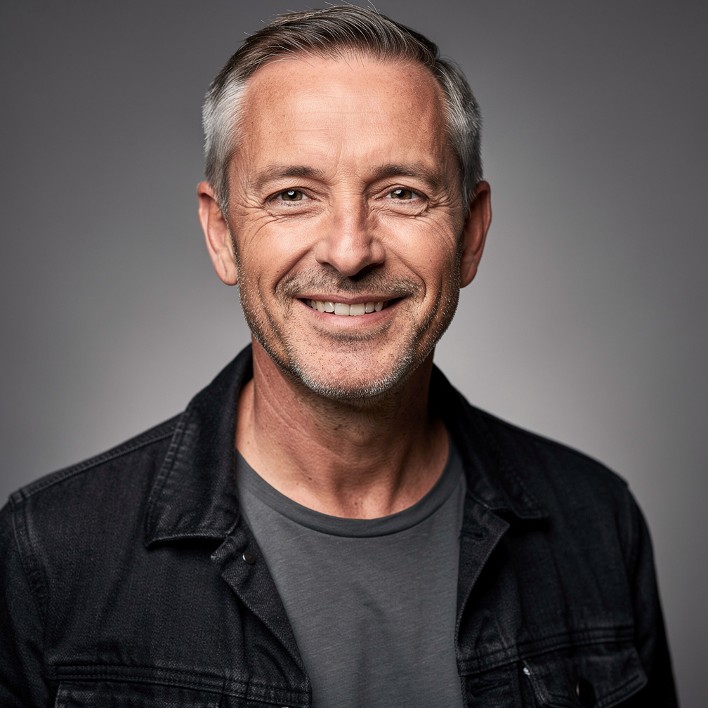 Portrait of a freelance film director smiling
