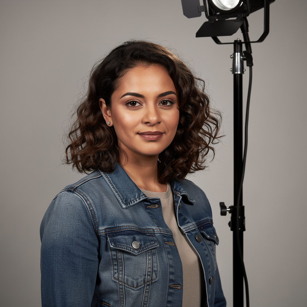 Portrait of the lighting designer in the studio